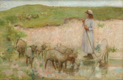 A Study for Sheep Pool on the South Downs by William Edward Stott